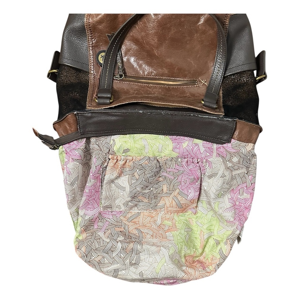 The Sak Leather Patchwork Tote Bag Boho Slouchy Shoulder Purse - Picture 6 of 6